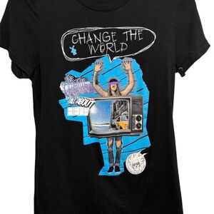 Dutch Bros VINTAGE Black Graphic T-Shirt “Change The World” TV DB 1992